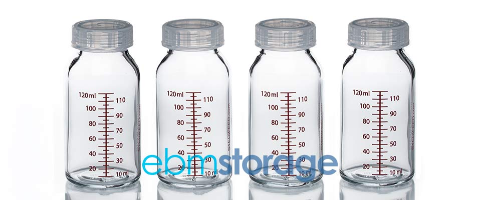 sterifeed glass milk storage bottles